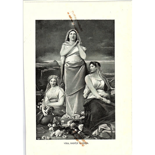Faith, Hope and Love by PIRHAN Vintage Art Print 6x9 V12