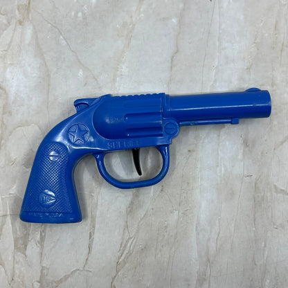 Vintage Plastic Toy Sheriff Pistol Blue Six Shooter Pyro Toys TI9