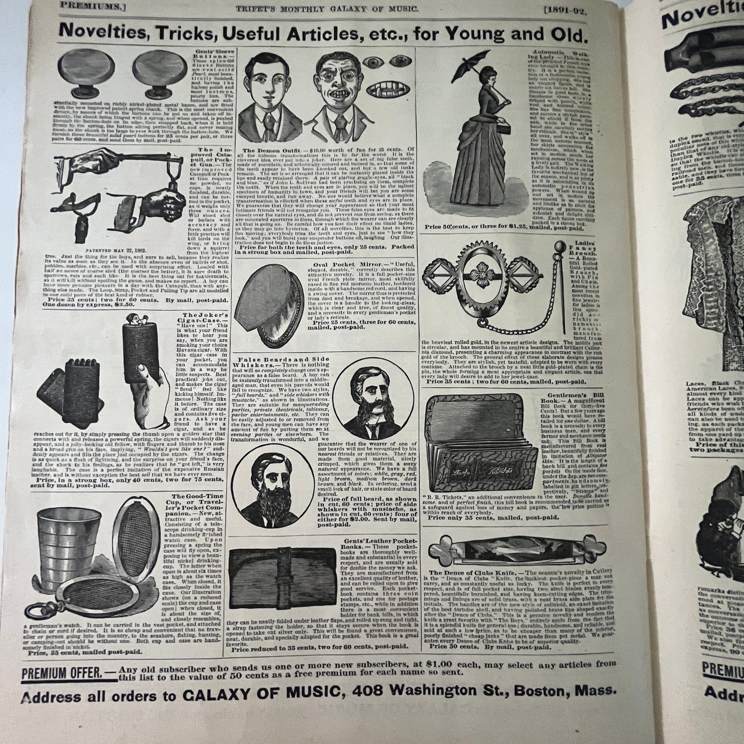 Trifet's Monthly Galaxy of Music 1889 Original Music Catalog Magazine V33-4