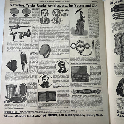 Trifet's Monthly Galaxy of Music 1889 Original Music Catalog Magazine V33-4