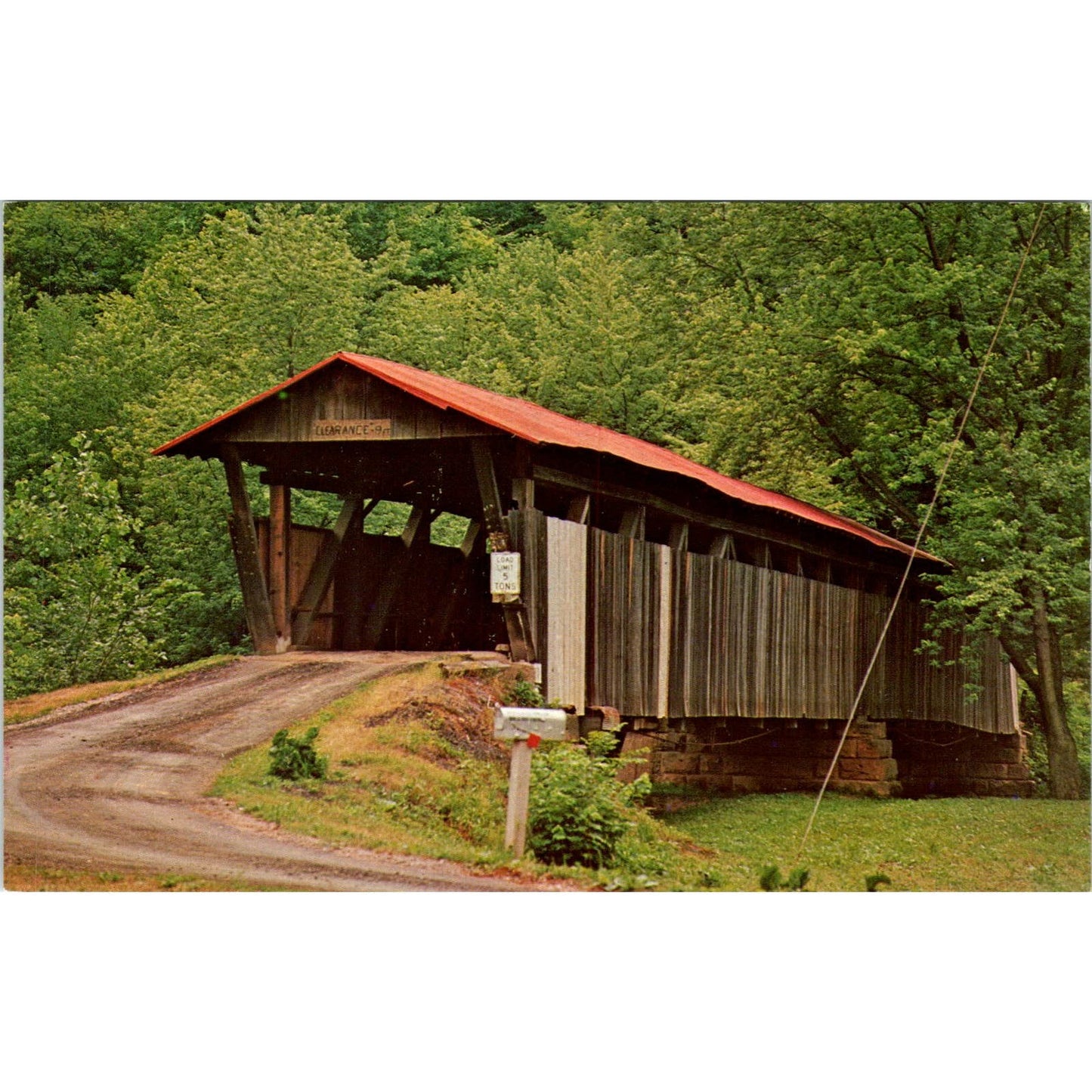 Helmick Bridge Coshocton County Ohio #2 Covered Bridge Postcard PC6