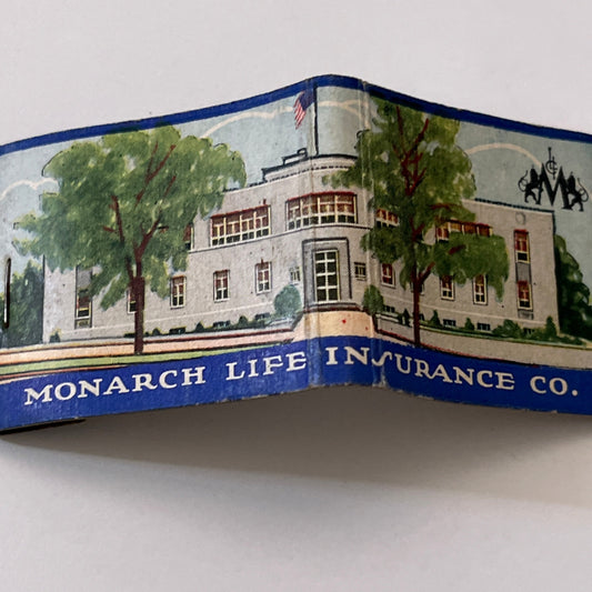 Leonard R Kaeser Underwriter Monarch Life Hartford Vtg Matchbook Cover TB8-MB3-2