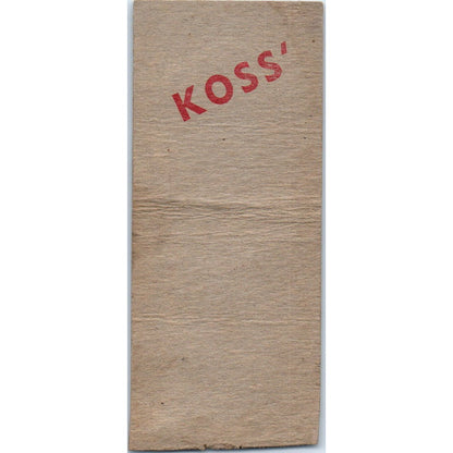 Koss' Domino Bar Wausau WI Vintage Matchbook Cover SD4-Y7