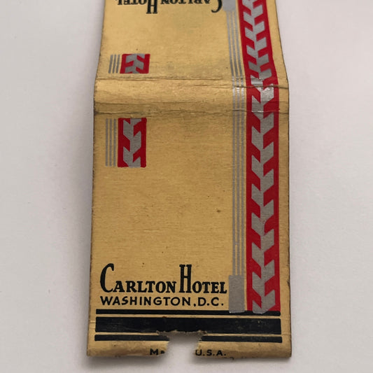 Carlton Hotel Washington DC Vintage Matchbook Cover TB8-MB-4