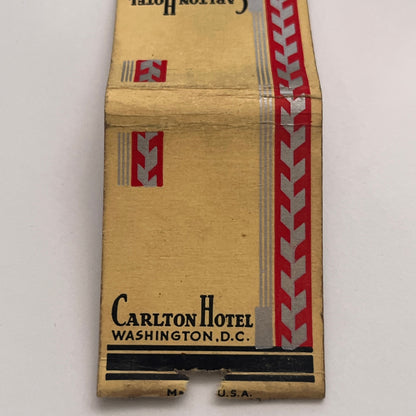 Carlton Hotel Washington DC Vintage Matchbook Cover MM2-7