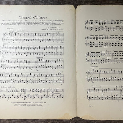 Chapel Chimes M. Greenwald 1913 Sheet Music V13