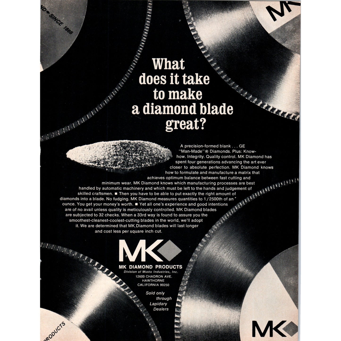 MK Diamond Products Hawthorne California 1971 Magazine Ad D23