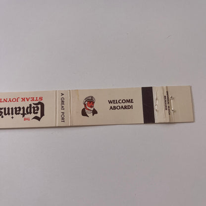 The Captain's Steak Joint Appleton Green Bay Wausau WI Vtg Matchbook TB6-MB2-9