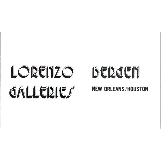 Lorenzo Galleries Margarita Bergen Wayne Abbey New Orleans Business Card SE3-B6