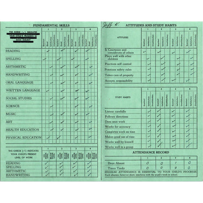 1956-57 Fresno City Schools Fresno CA Report Card Jeffrey Kormos Grade 6 AB9