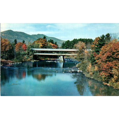 Covered Bridge at Conway NH Vintage Covered Bridge Postcard PC15