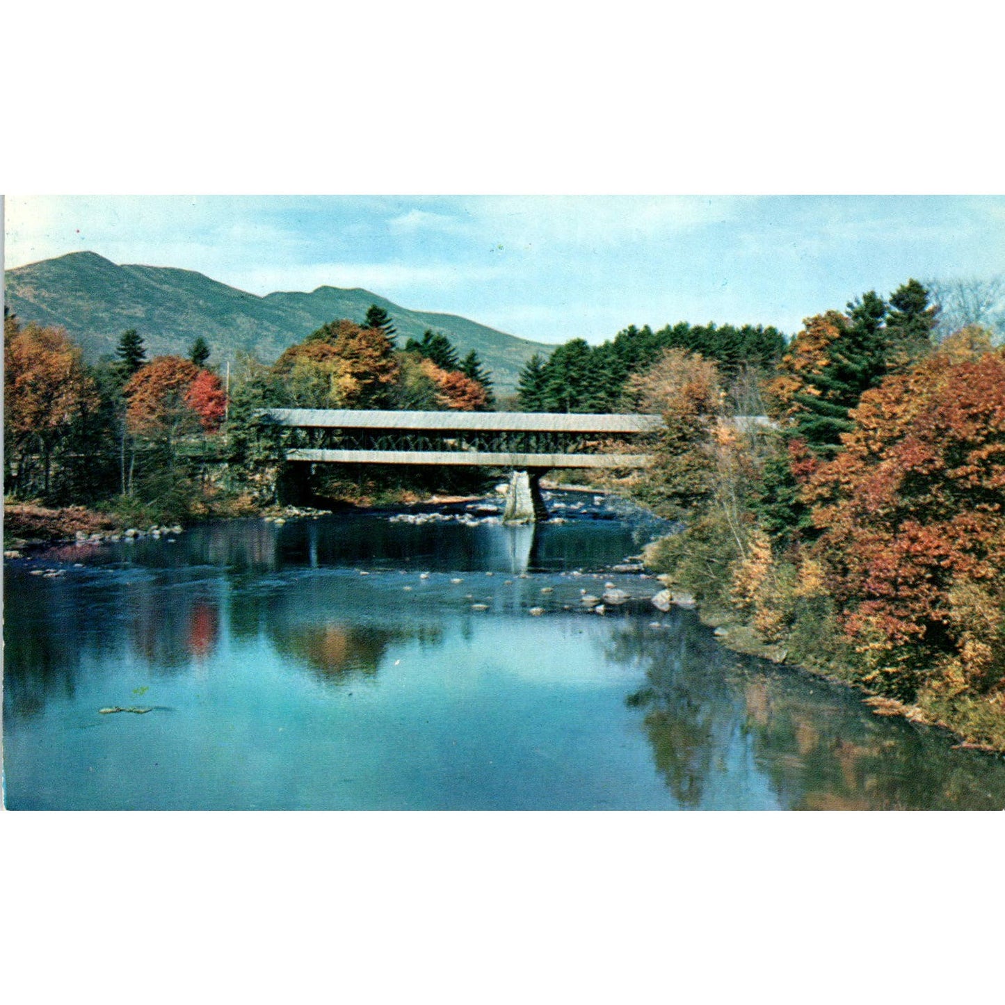 Covered Bridge at Conway NH Vintage Covered Bridge Postcard PC15