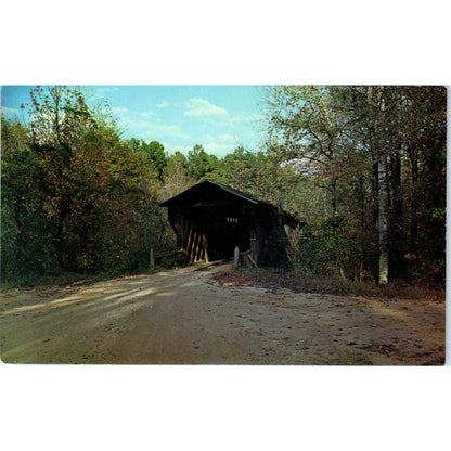 Meadows Mill Bridge Halawakee Creek Lee County AL Covered Bridge Postcard PB13