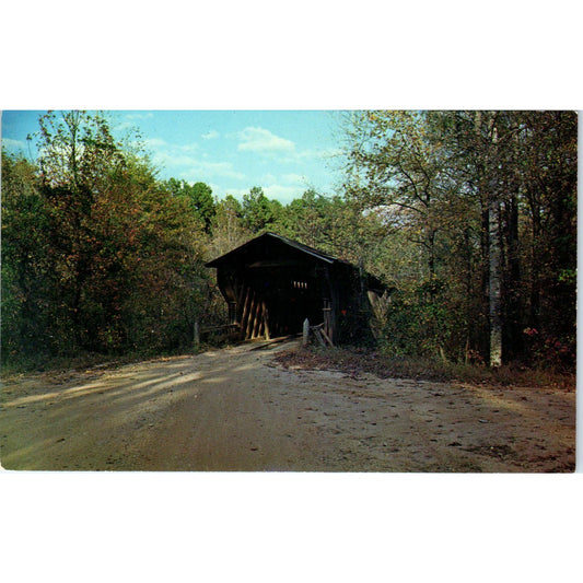 Meadows Mill Bridge Halawakee Creek Lee County AL Covered Bridge Postcard PB13