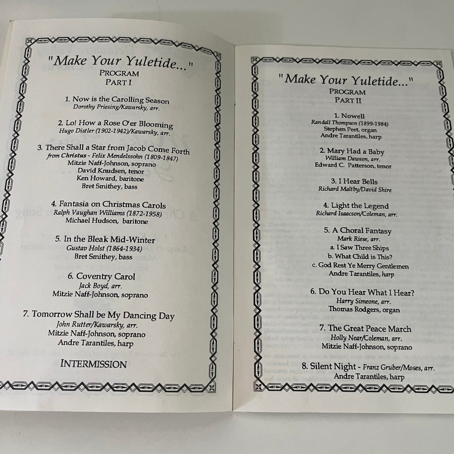 1991 Delaware Valley Men's Chorus Christmas Program L1-1
