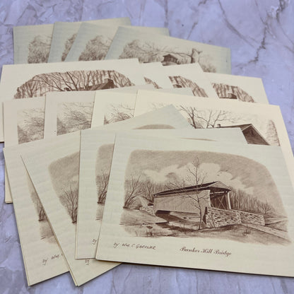 Vintage Lot of 16 Wm. C. Gardner Blank Greeting Cards Maryland Sketches TF5