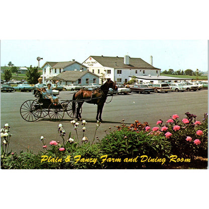 Plain & Fancy Farm & Dining Room Pennsylvania Dutch Country Vintage Postcard PD5