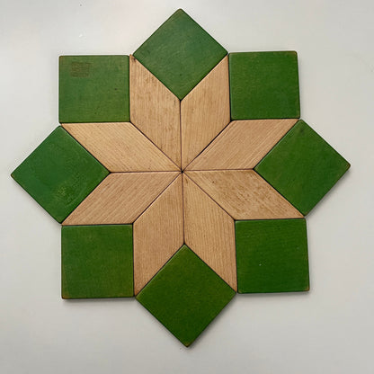 Vintage Wood Trivet Folk Art Made in West Germany 8.5x8.5" TF9