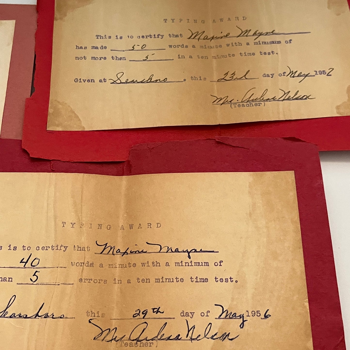 1950s Maxine Faye Mayne Searsboro Iowa Consolidated School Diploma Ephemera TK2
