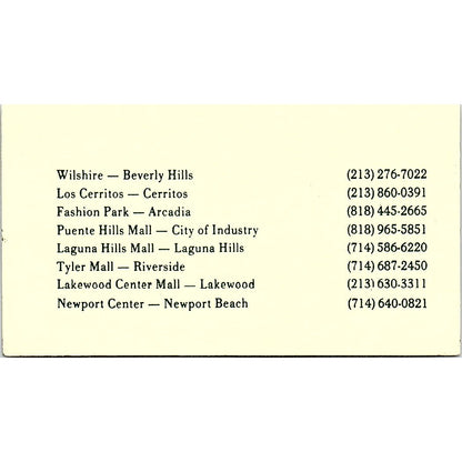 Going Places Jewell Edney LakeWood Center Mall CA Vintage Business Card SB4-B7