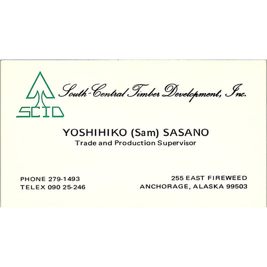 Yoshihiko Sam Sasano South Central Timber Development Inc Anchorage Card SD9-B4