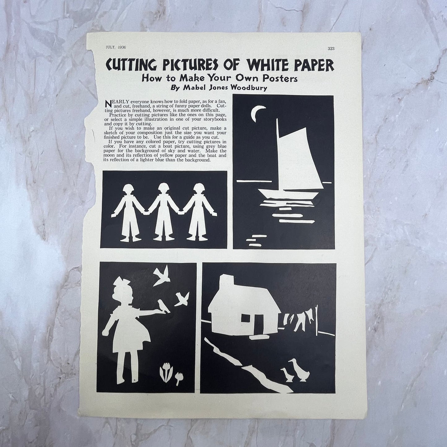 1936 Crafts for Children Clipped from Child Life Magazine FL6-1