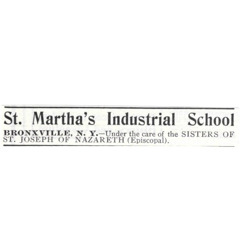 St. Martha's Industrial School Bronxville NY 1903 Magazine Ad AF7-SS5