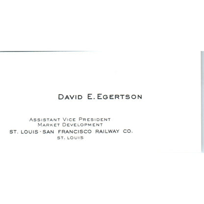 David E. Egertson St. Louis - San Francisco Railway Vintage Business Card SD4-B4