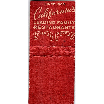 Pigh Whistle Melody Lane California Vintage Matchbook Cover SF3-Y1
