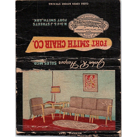 Fort Smith Chair Co John R. Harper Arkansas Vintage Large Matchbook Cover TH2-Y3