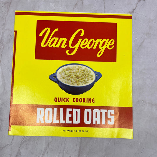 Van George Rolled Oats Label Van George Food Products Inc New York NY TH9