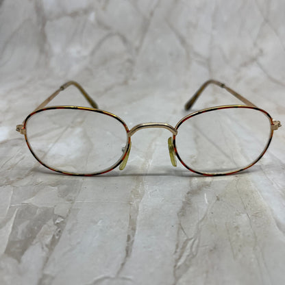 Vintage Oval Tortoise & Gold Tone Sunglasses Eyeglasses Frames TE9-G2-10