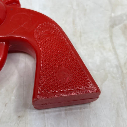 Vintage Plastic Toy Cowboy Pistol Red Six Shooter Pyro Toys TI9