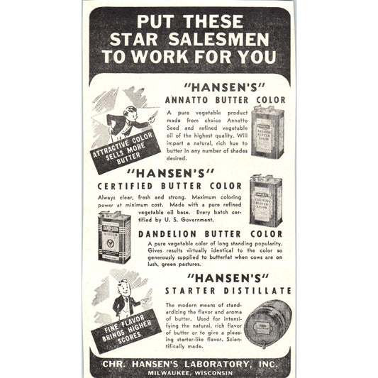 Chr. Hansen's Laboratory Milwaukee, Raymond Bros Motors St Cloud 1953 Ad AE9-DC1