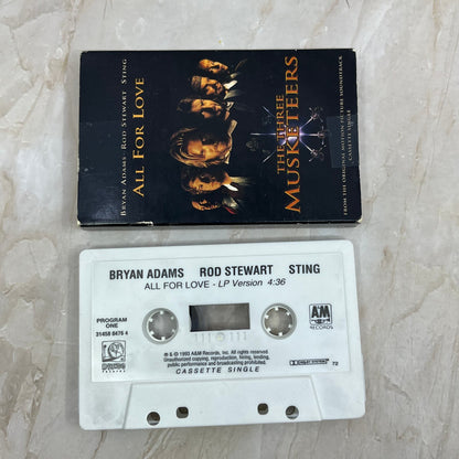 Bryan Adams Rod Stewart Sting - All For Love Single - Cassette Tape TH5-3