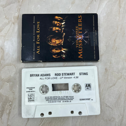 Bryan Adams Rod Stewart Sting - All For Love Single - Cassette Tape TH9-T1