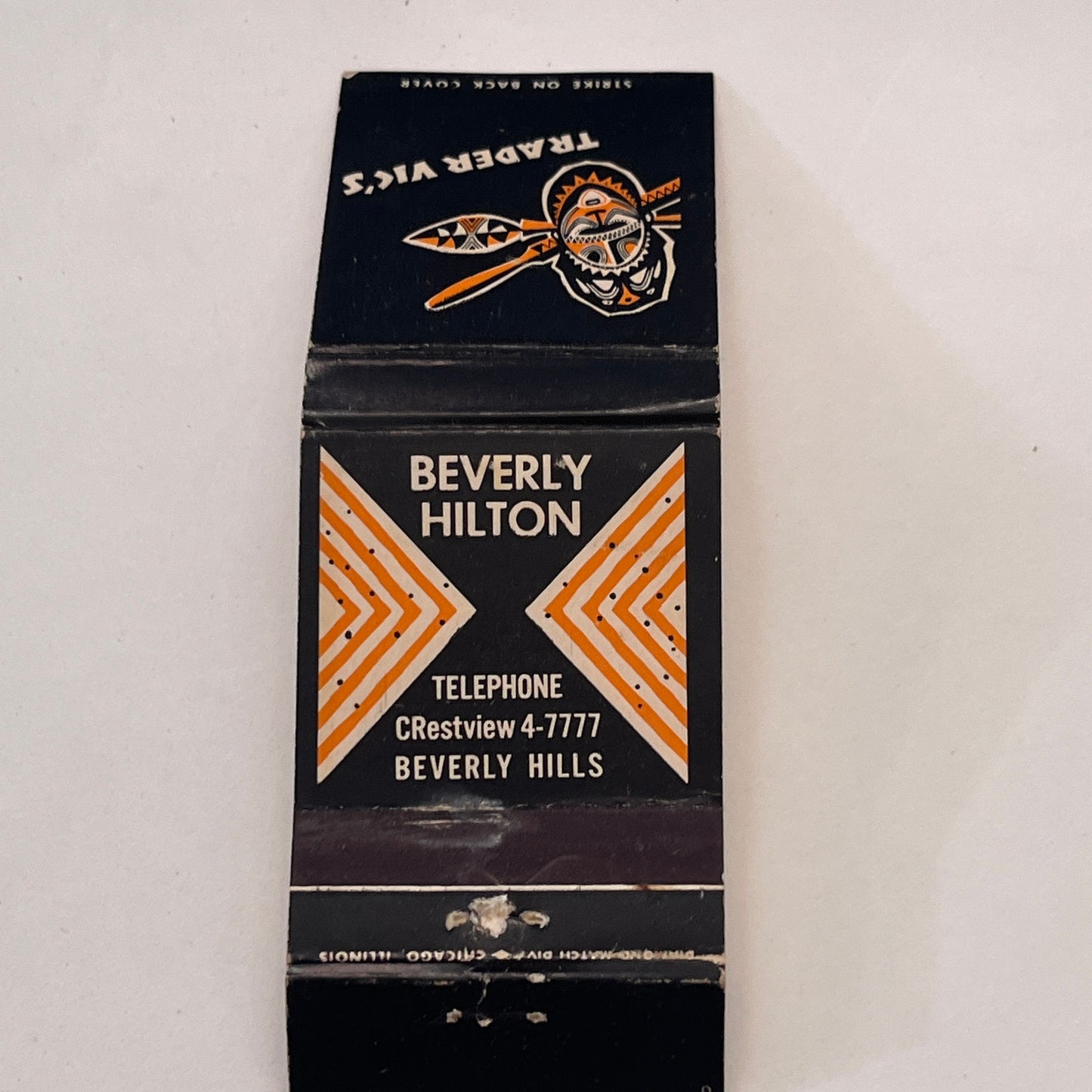 Trader Vic's Beverly Hilton Beverly Hills CA Vintage Matchbook Cover TB8-MB-15