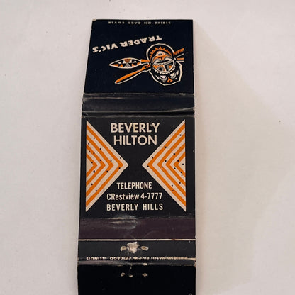 Trader Vic's Beverly Hilton Beverly Hills CA Vintage Matchbook Cover MM3-1