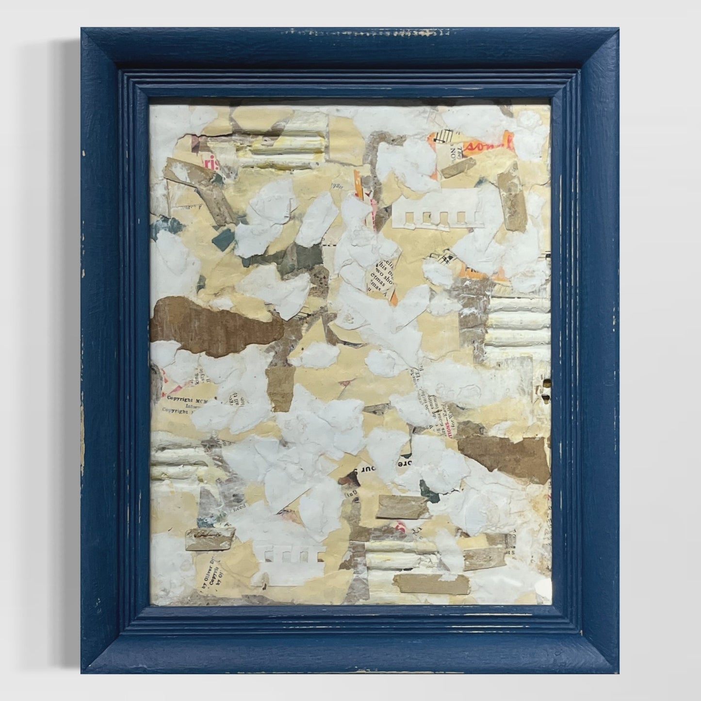 Original Framed Mixed Media Abstract Art Collage 10x12 "Topography"