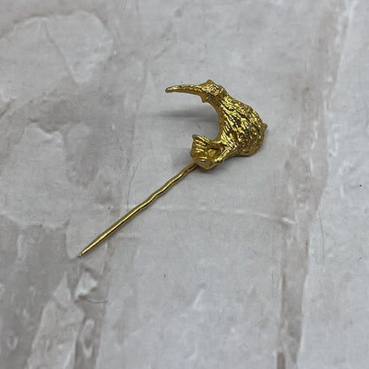 Kiwi Stickpin New Zealand Bird Pin Bird Jewelry Gold Tone Petite Smaller Size SB3