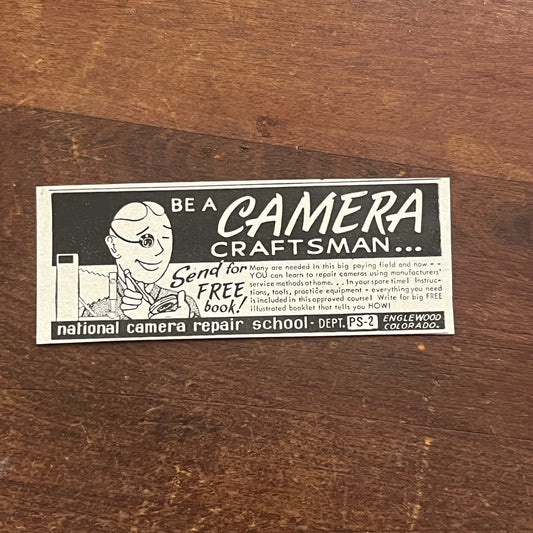 Be a Camera Craftsman National Camera Repair School Englewood CO 1955 Ad AG1-S1