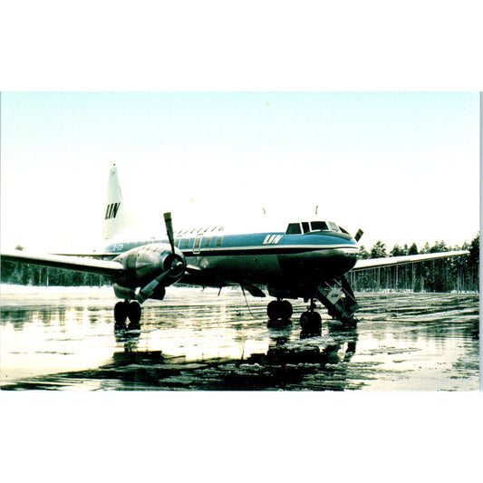 LIN Airlines Corvair CV-340 Vintage Postcard PC2