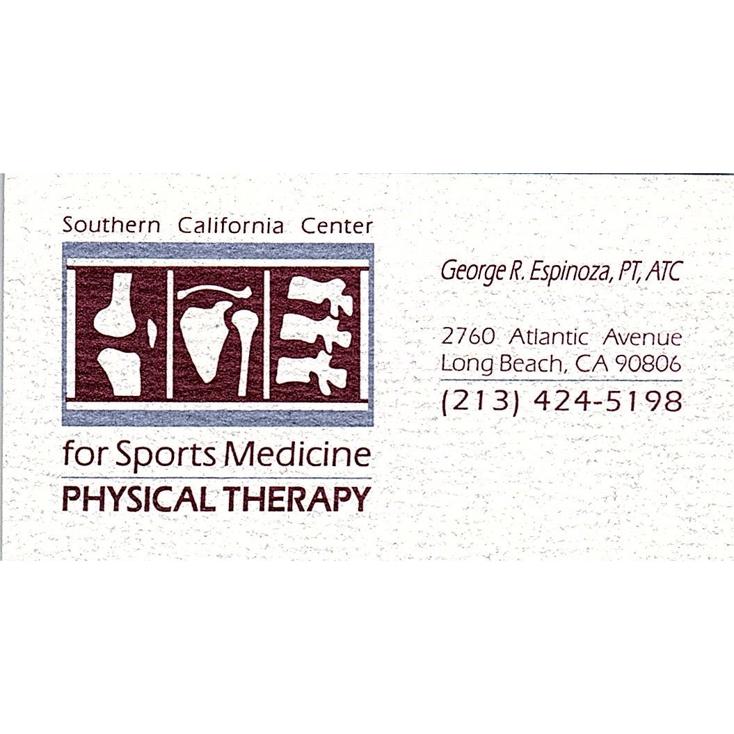 Southern California center for Sports Medicine George R. CA Business Card SF3-B8