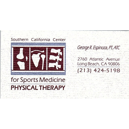 Southern California center for Sports Medicine George R. CA Business Card SF3-B8