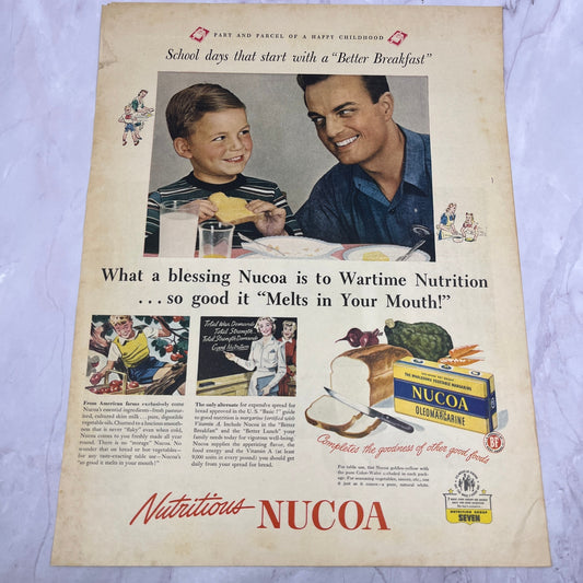 1940s WWII Nucoa Oleomargarine Vintage Ad 10x13 V17