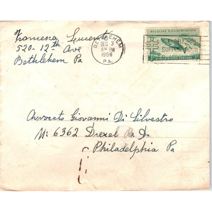 1956 Di Silvestro King Salmon Wildlife Conservation Stamp Postal Cover TG7-PC3