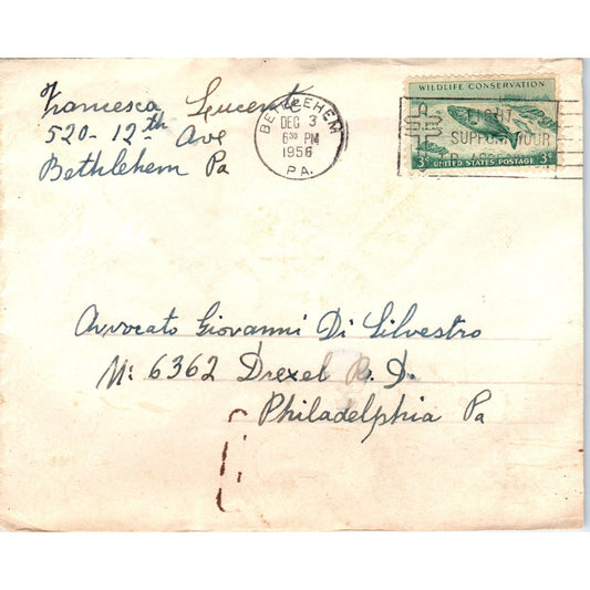 1956 Di Silvestro King Salmon Wildlife Conservation Stamp Postal Cover TG7-PC3