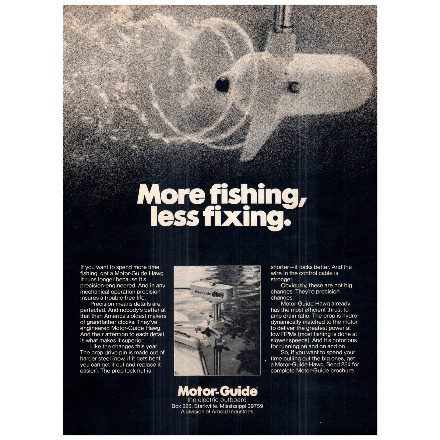 Motor-Guide Hawg Electric Outboard Trolling Motor 1977 Ad D25