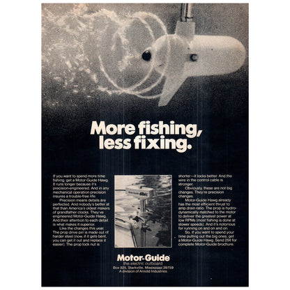 Motor-Guide Hawg Electric Outboard Trolling Motor 1977 Ad D25