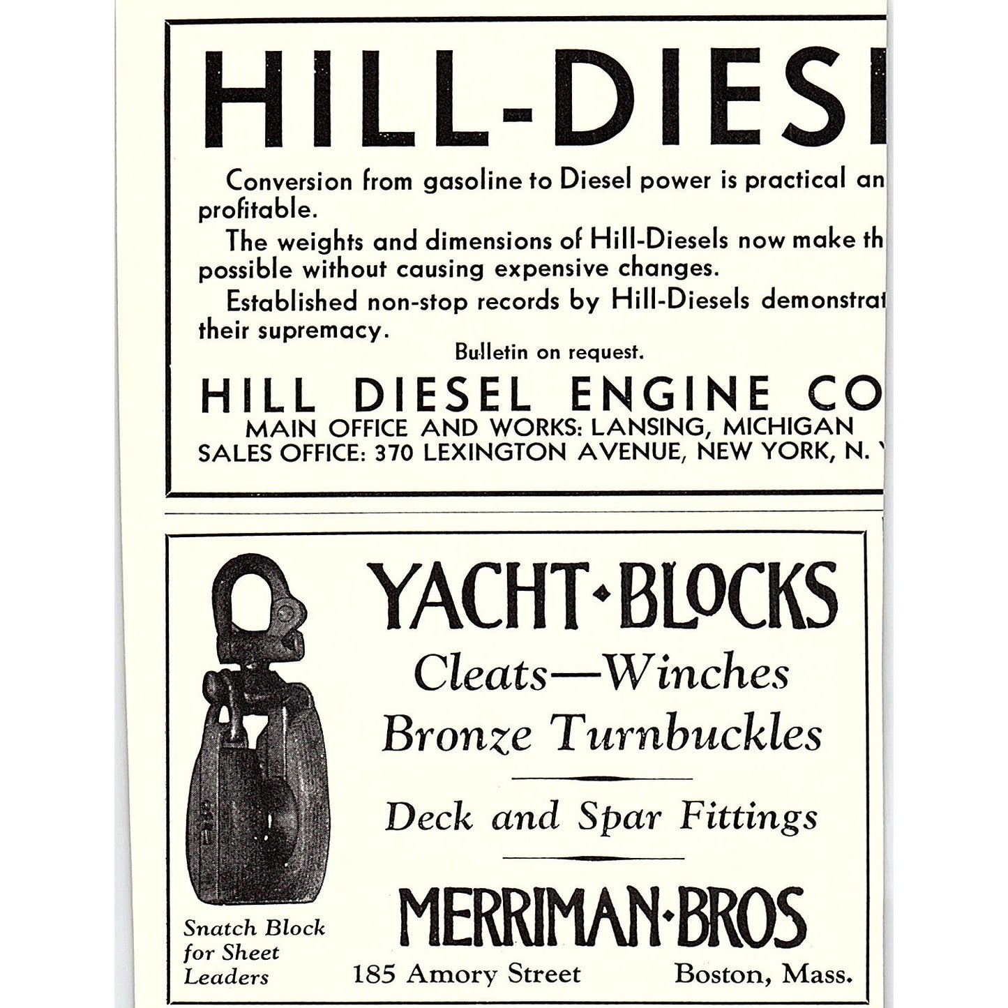 Ratsey & Lapthorn Inc Sailmakers City Island NYC 1932 Ad AG2-H3